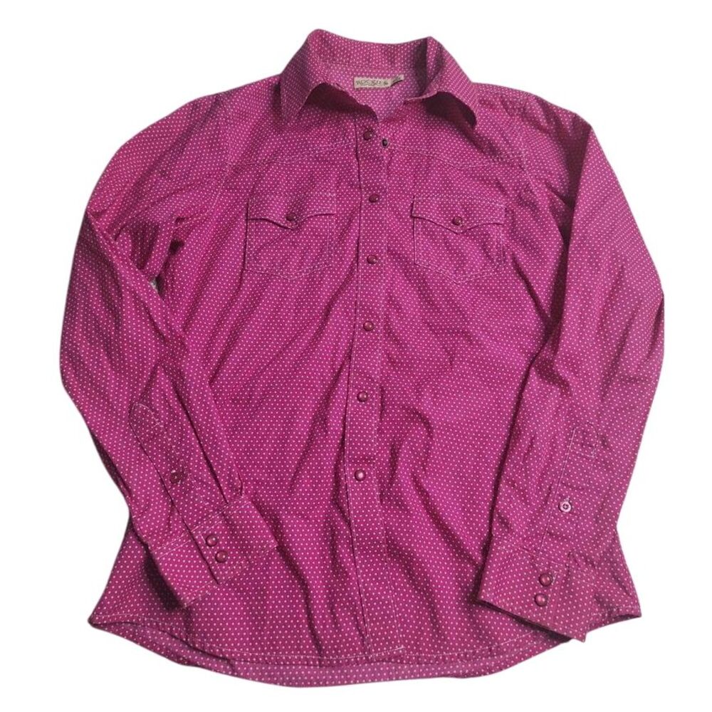 3477 Rockies Women's Long Sleeve Pearl Snap Shirt Western Size Medium Pink